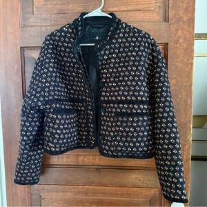7 For All Mankind Quilted Floral Block Print Jacket | Size Medium